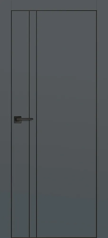 Фото Межкомнатная дверь ПХ-20  черная кромка с 4-х ст. Графит матовый